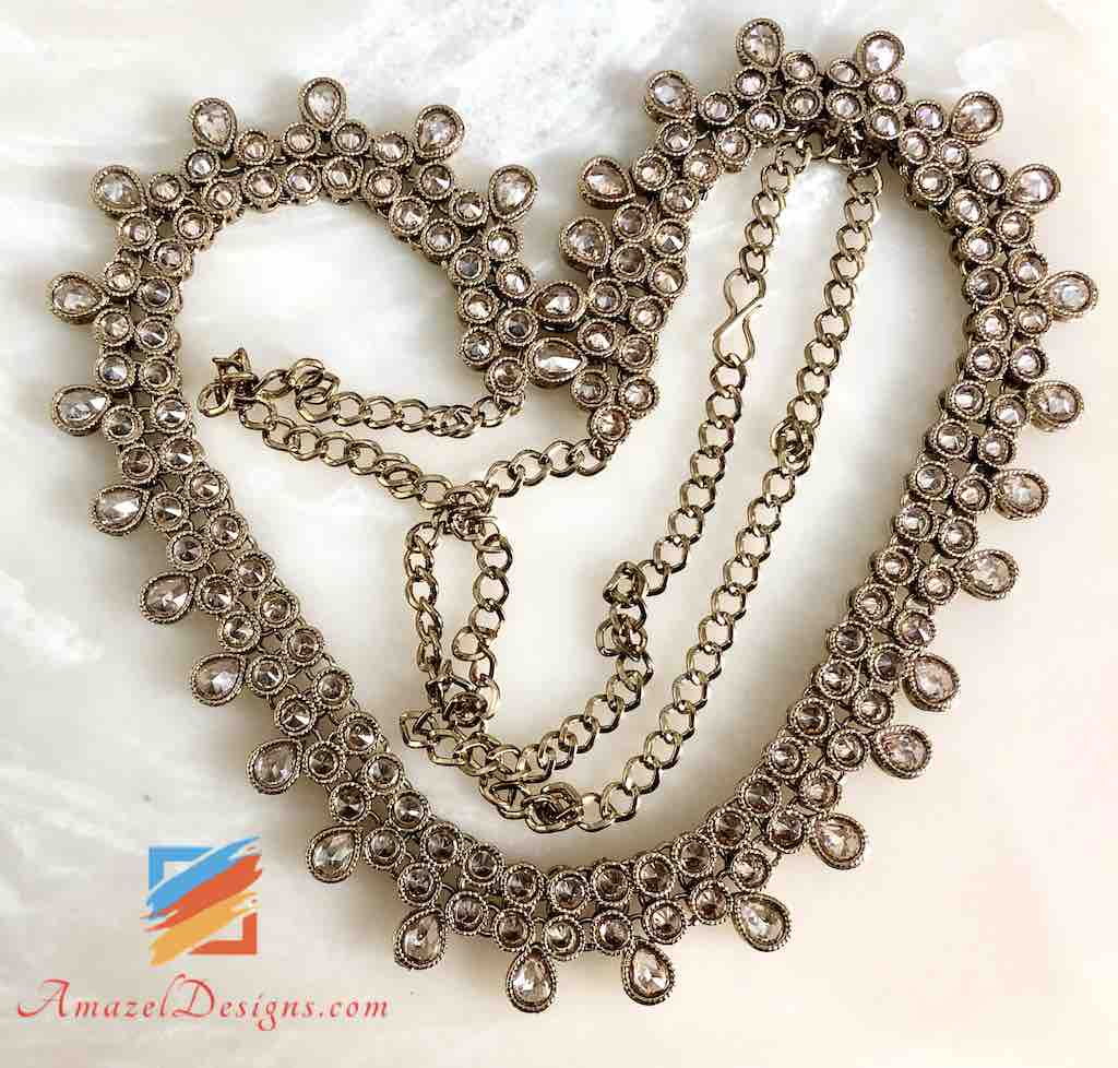 3 Piece Kamar Belt -   Necklace set indian bridal jewelry