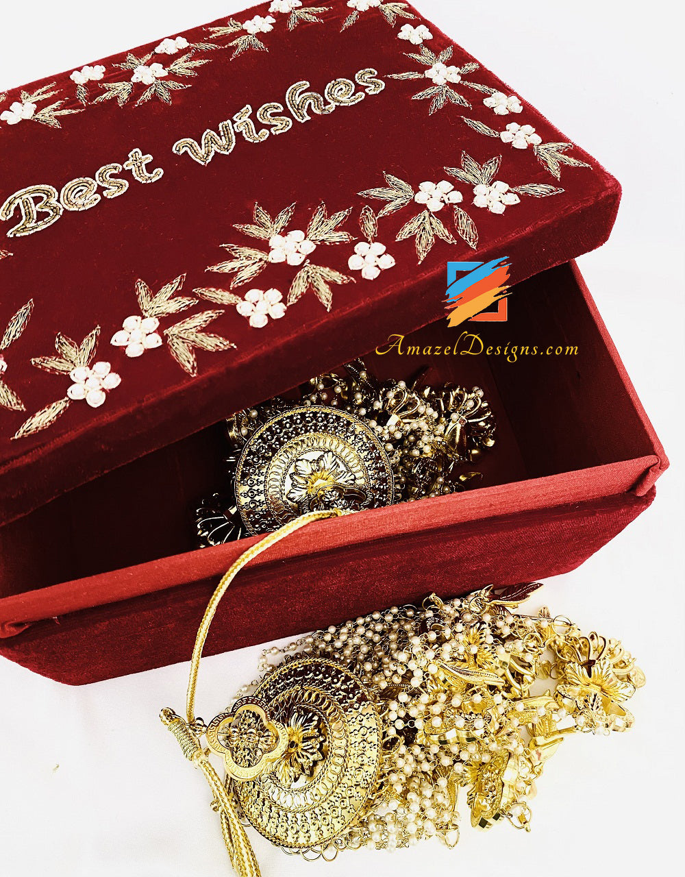 Bridal box / wedding lehnga suitcase / chura / chooda/ kaleera / chuda /  kalire / punjabi style / makeup / jai mala / makeup box