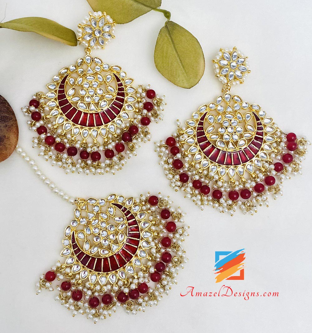 Earrings with tikka on sale set