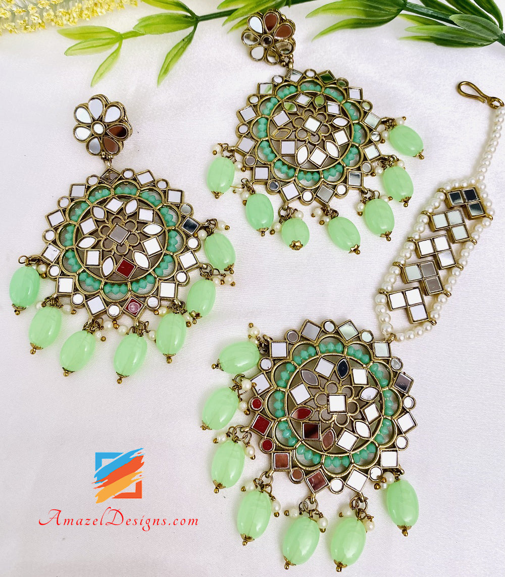 Parrot green store colour earrings