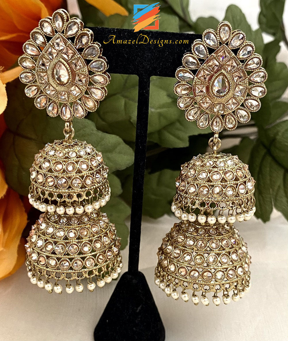 Double Jhumki Long Earrings