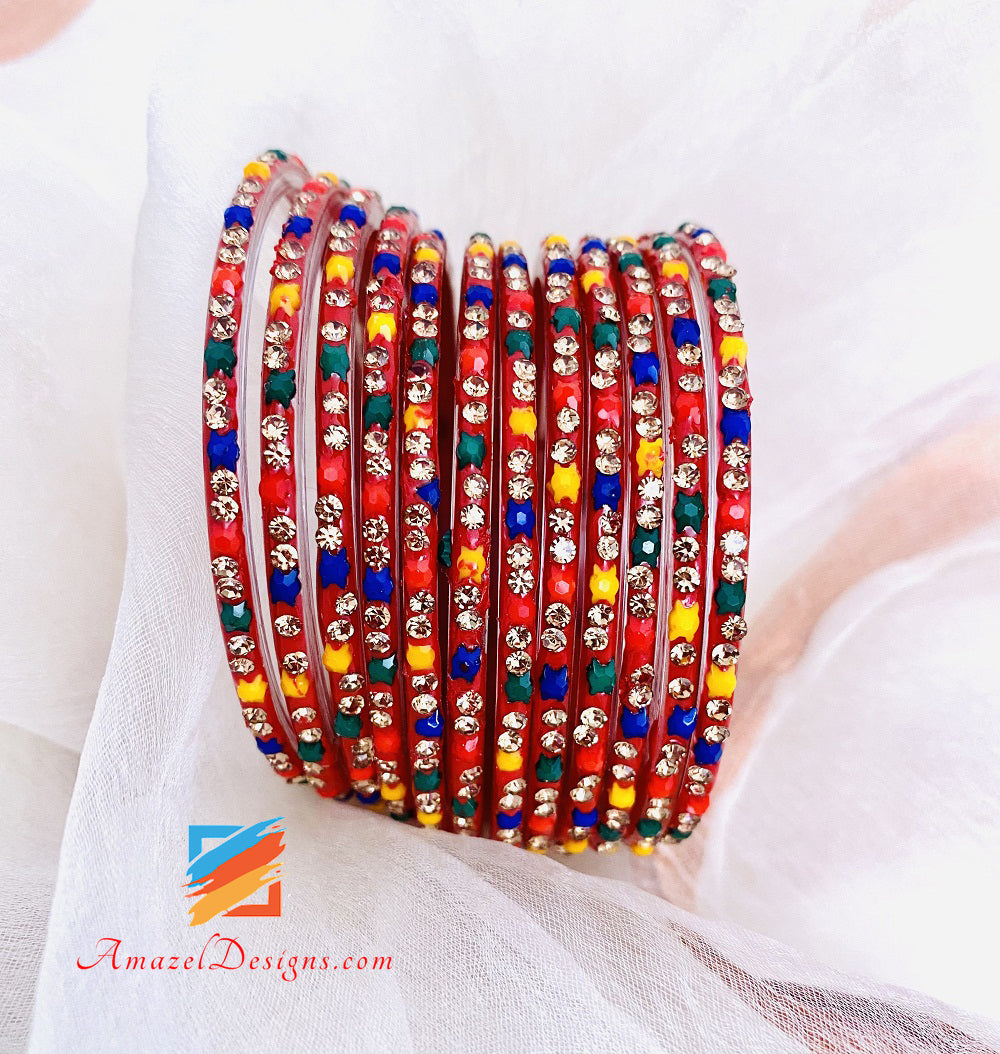 Braccialetti Di Vetro Multicolore Con Pietre 